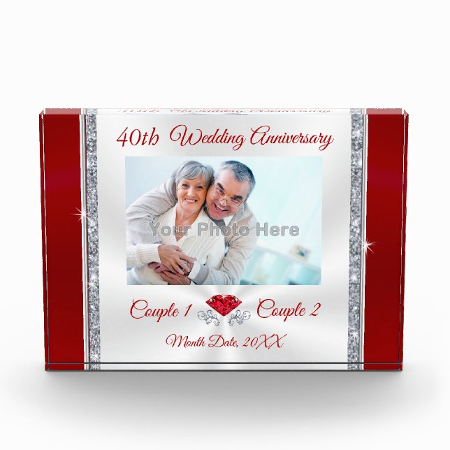 Personalized, Traditional 40th Anniversary Gift (Front)