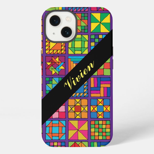 Personalized Traditional Quilt Sampler Iphone Case (Back)