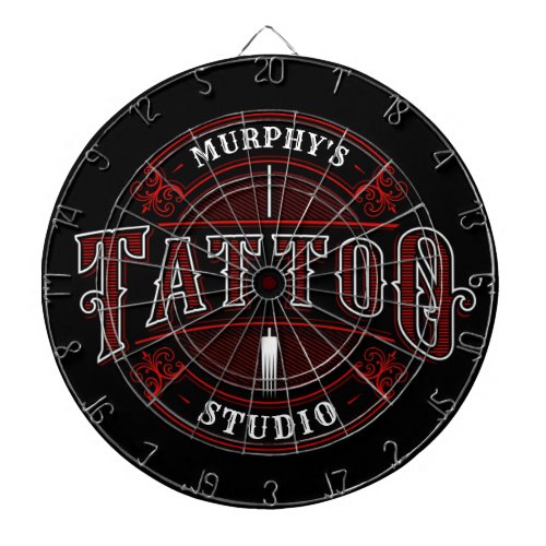 Personalized Traditional Style Tattoo Studio Shop Dart Board