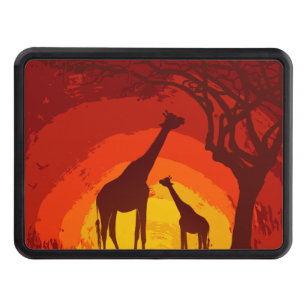 Personalized Trailer Hitch African Safari Giraffe Hitch Cover