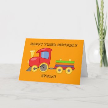 Personalized Train Birthday Card by LittleThingsDesigns at Zazzle
