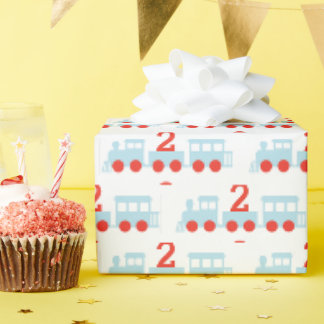 Personalized Train Birthday Party Wrapping Paper