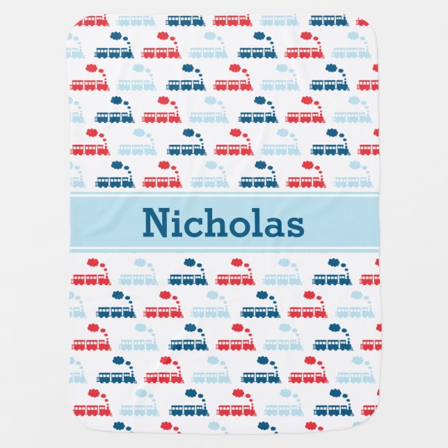 Personalized Train Blanket (Front)