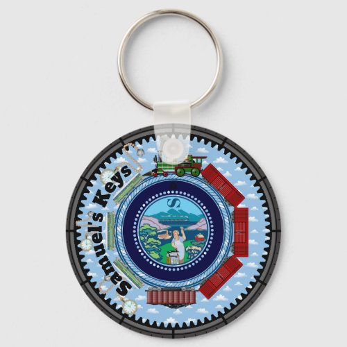Personalized Train Conductor Keychain