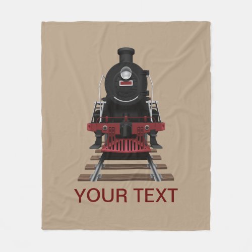 Personalized Train Engine Any Color Fleece Blanket