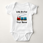 Personalized Train Little Brother Baby Bodysuit at Zazzle