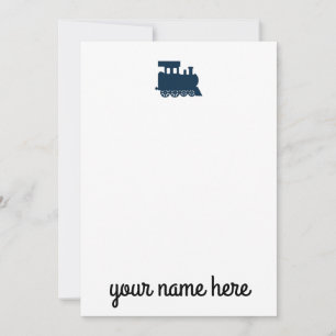 Personalized Train Stationery Notecards for Kids