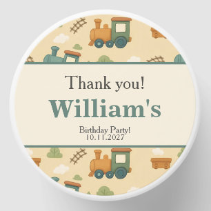 Personalized Train Thank You Birthday Mini Candle Favors