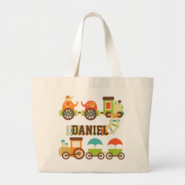 Personalized Trains Tote Bag (Front)