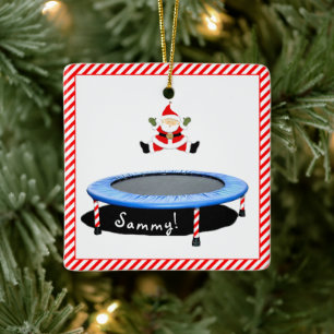 Personalized Trampoline Gymnast Ceramic Ornament