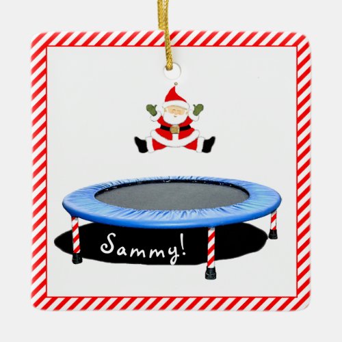 Personalized Trampoline Gymnast  Ceramic Ornament