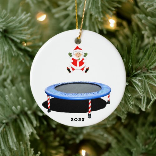 personalized trampoline gymnast ceramic ornament