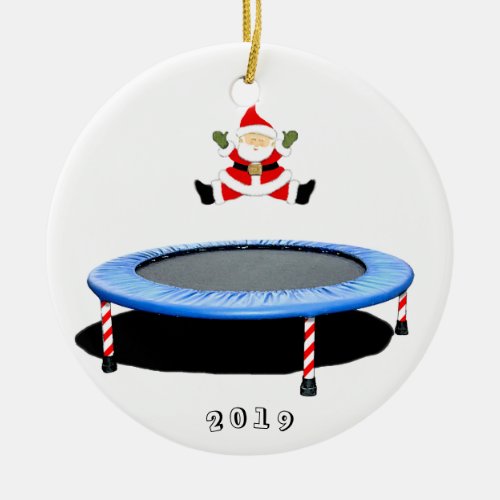 personalized trampolining ceramic ornament