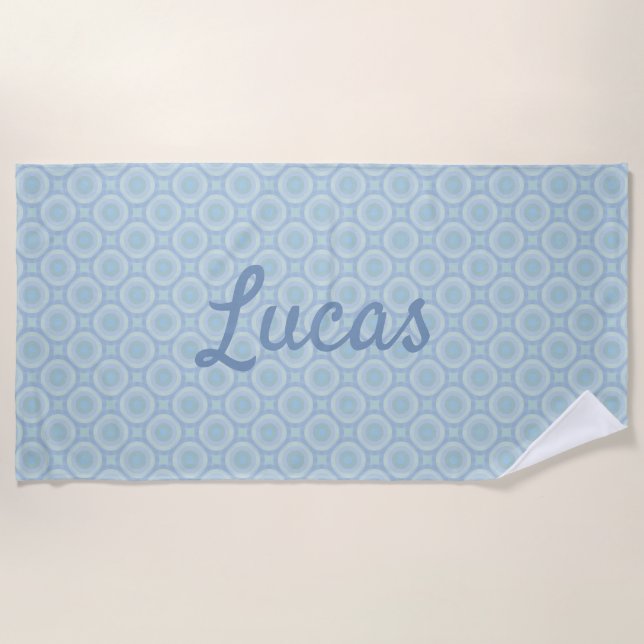 Personalized Tranquil Ocean Bubbles Beach Towel (Front)