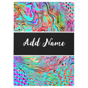 Personalized Tranquility Abstract Fluid Art Clipboard