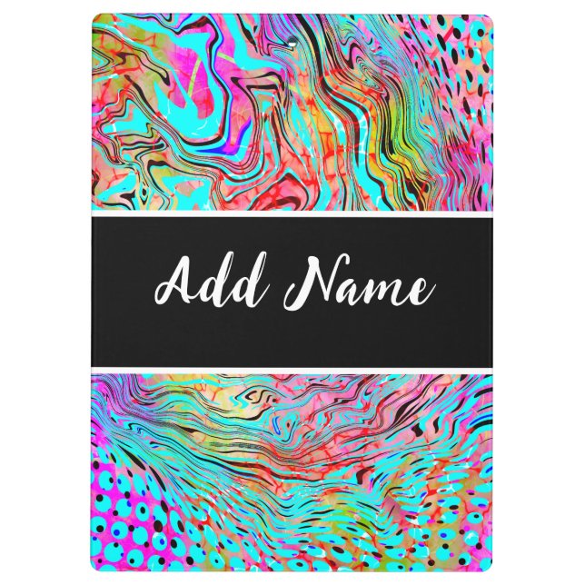 Personalized Tranquility Abstract Fluid Art   Clipboard (Back)