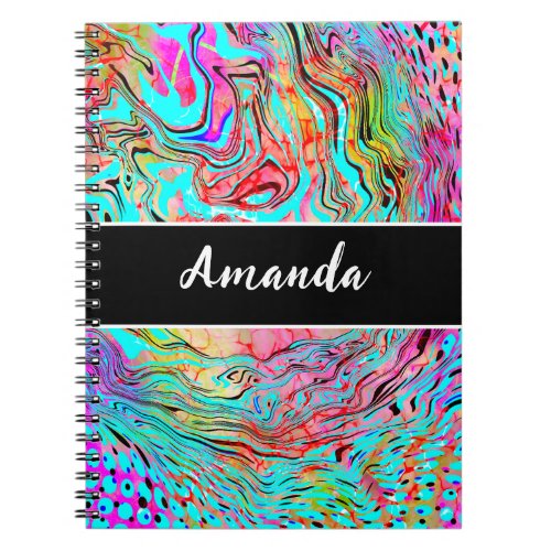 Personalized Tranquility Abstract Fluid Art   Notebook