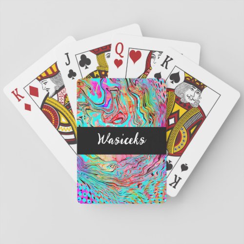 Personalized Tranquility Abstract Fluid Art   Poker Cards