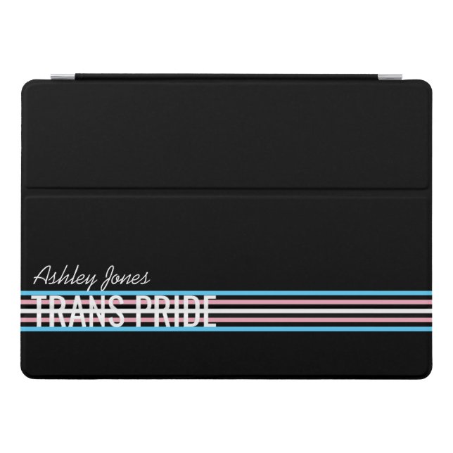 Personalized Trans Pride Stripes LGBT Custom iPad iPad Pro Cover (Horizontal)
