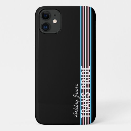 Personalized Trans Pride Stripes LGBT Customized iPhone 11 Case
