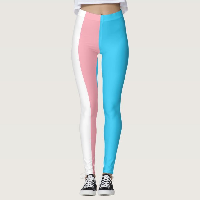 Personalized Transgender Flag Leggings (Front)