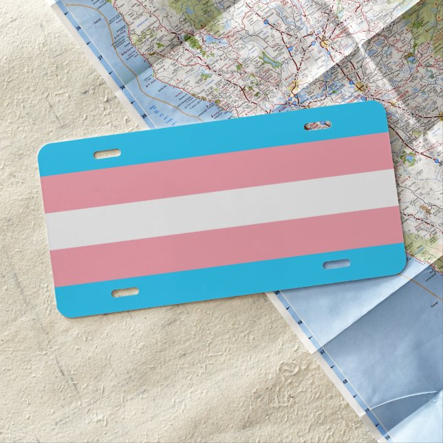 Personalized Transgender Flag License Plate (In Situ)