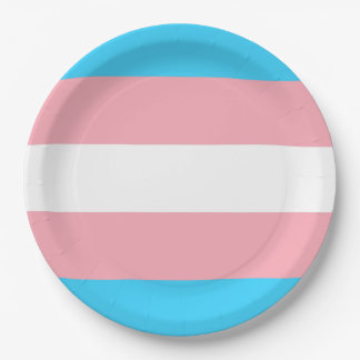 Personalized Transgender Flag Paper Plates