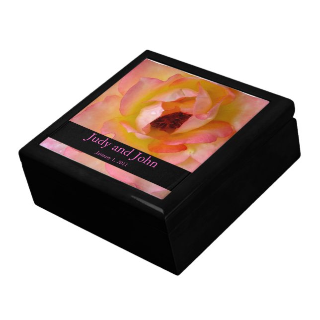 Personalized Translucent Rose Wedding Gift Box (Side)