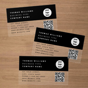Personalized Transparent Business Logo QR Code Clear Business Cards