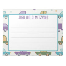 Personalized transportation mitzvah notes