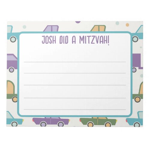 Personalized transportation mitzvah notes