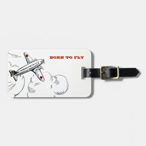 Personalized Travel Airplane Born to Fly Luggage Tag