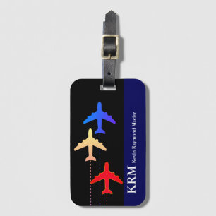 personalized travel color airplanes luggage tag