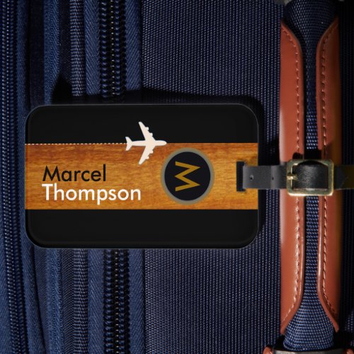 Personalized travel  elegant monogram luggage tag