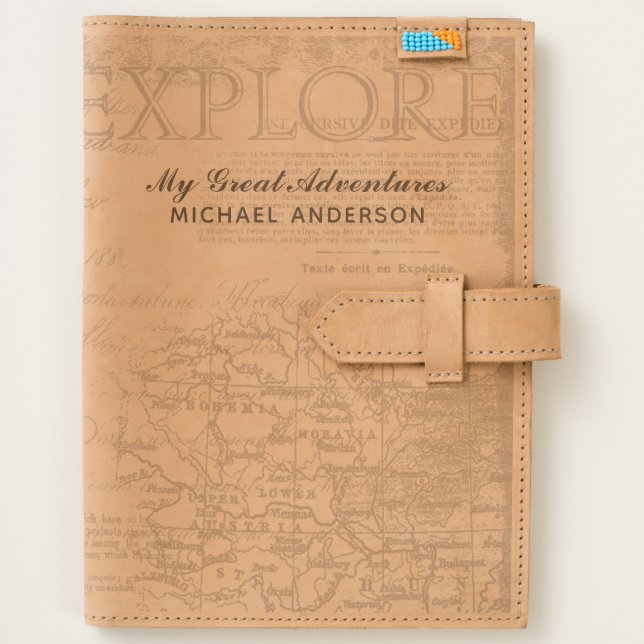 Personalized Travel Journal Quality Leather (Front)