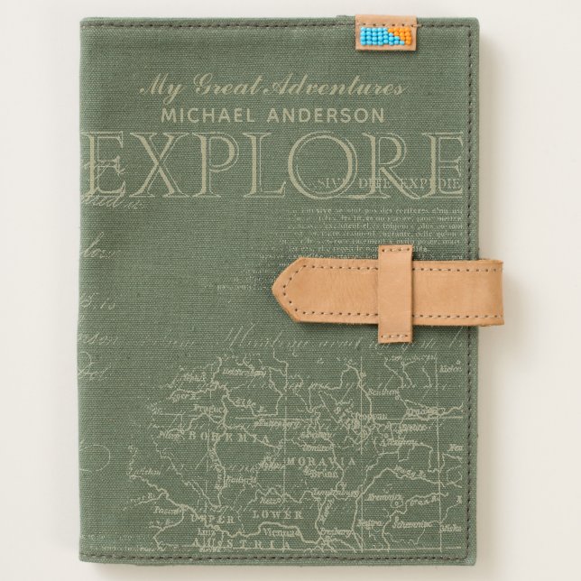 Personalized Travel Journal Quality Leather (Front)