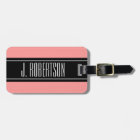 Personalized travel luggage tag | Coral pink