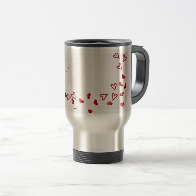 Personalized Travel Mug - Custom Photo & Text (Front Right)