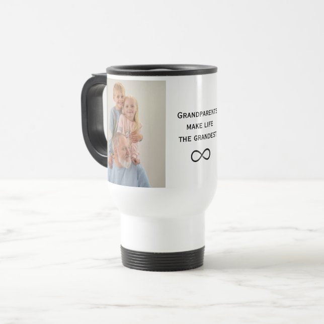 Personalized Travel Mug - Grandparents Gift (Front Left)