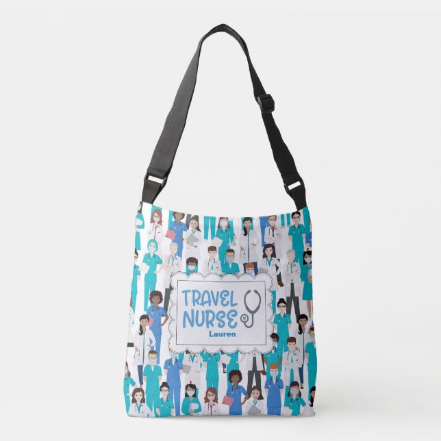 Personalized  Travel Nurse Crossbody Bag (Front)