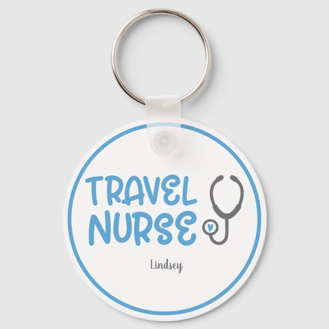 Personalized  Travel Nurse Keychain (Front)