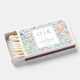Personalized Travel Wedding Favor Matchboxes