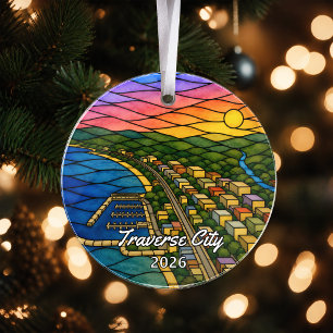 Personalized Traverse City Acrylic Ornament, Custo Ornament