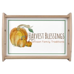 Personalized Tray: Harvest Blessings Serving Tray