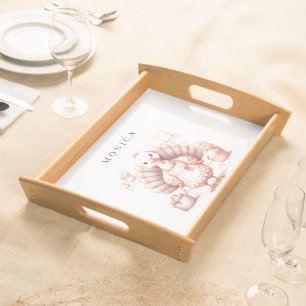 Personalized Tray with Handles, Fall Turkey Decor