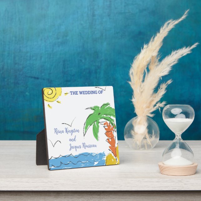 Personalized Treasure Beach Palm Tree Plaque  (Insitu)