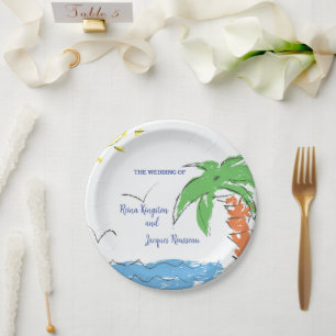 Personalized Treasure Beach Paper Plates – Tropic
