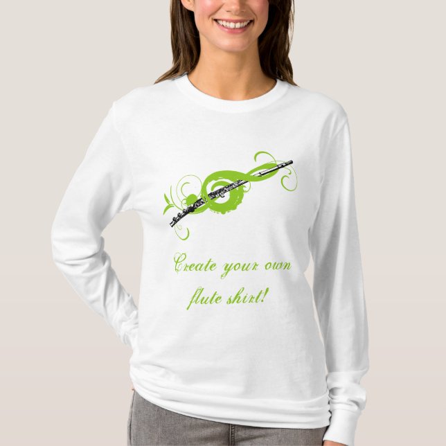 Personalized Treble Clef & Flute T-Shirt (Front)