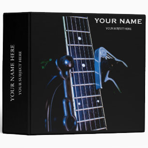 Personalized Treble Clef Musical Note on Black 3 R 3 Ring Binder