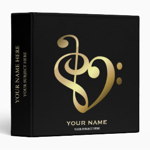 Personalized Treble Colorful Music Notes 3 Ring Binder